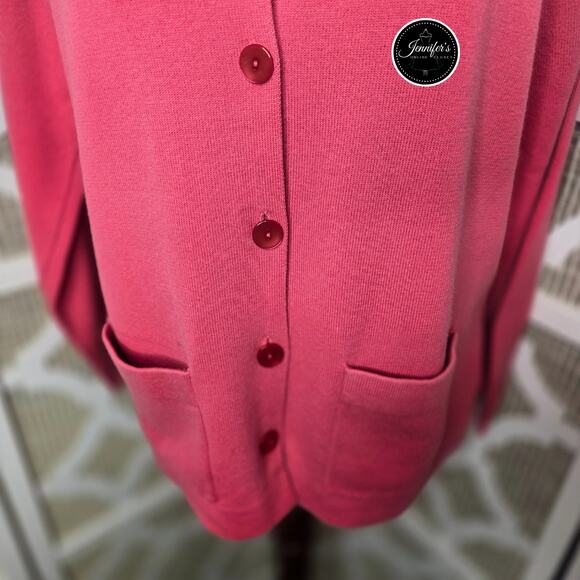 Talbots Coral V Neck Long Sleeve Button Closure Cardigan Size Small - Picture 5 of 9